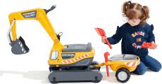 Екскаватор з причепом Falk Super Builder 140A (колір - жовтий)